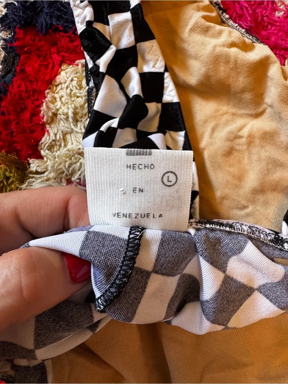 80s Vintage High Cut Checkerboard One Piece Sz M - Picture 3 of 8